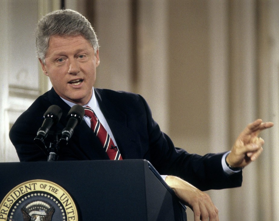 President Bill Clinton speaking.